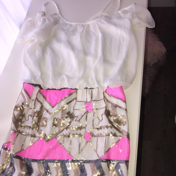 Off the shoulder dress with sequined bottom - Picture 1 of 1